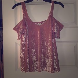 Dusty Pink Velvet Shirt
